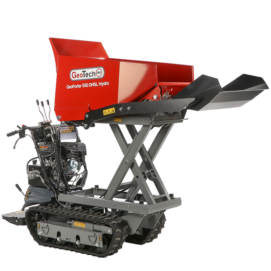 GeoTech Pro GeoPorter 550 DHSL Hydro - Carretilla con cajón elevable tipo pantógrafo