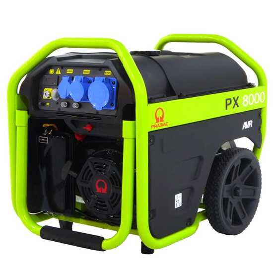 Pramac PX 8000 - Generador de corriente con AVR y arranque eléctrico 5.4 kW - Continua 4.5 kW Monofásica