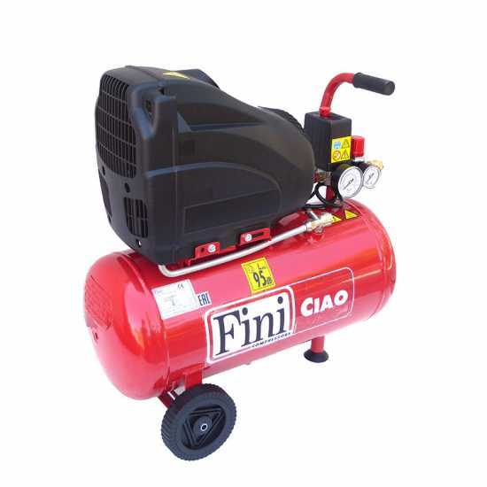 Fini Ciao 24 - Compresor de aire el&eacute;ctrico con ruedas port&aacute;til - motor 1,5HP sin aceite - 24 l