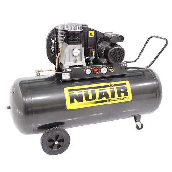 Nuair B 3800B/3M/270 TECH - Compresor de aire el&eacute;ctrico monof&aacute;sico de correa - Motor 3 HP - 270 L
