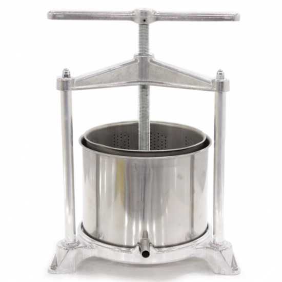 Prensa manual para berenjenas, uva, c&iacute;tricos, etc. de aluminio medida grande 5,5 L
