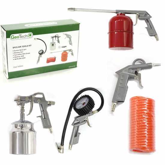 Kit accesorios neum&aacute;ticos para compresor, 5 piezas GeoTech