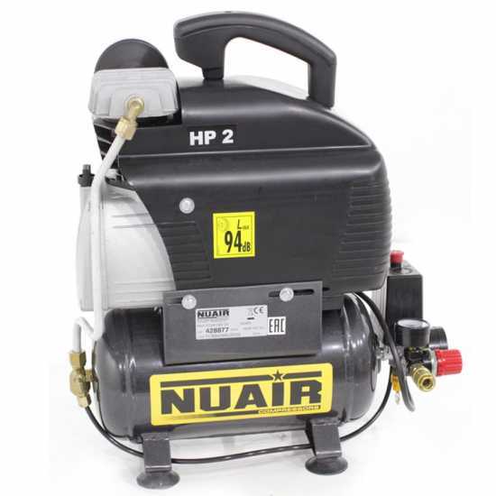 Nuair FC 2/6 - Compresor el&eacute;ctrico compacto port&aacute;til - Motor 2 HP - 6 l aire comprimido
