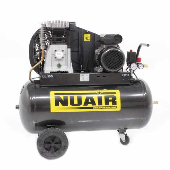 Nuair B3800B/100 CM3 - Compresor de aire el&eacute;ctrico monof&aacute;sico de correa - Motor 3 HP - 100 L