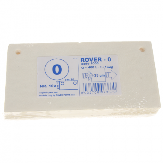 10 cartones filtrantes Rover para bomba con filtro Pulcino - tipo 0