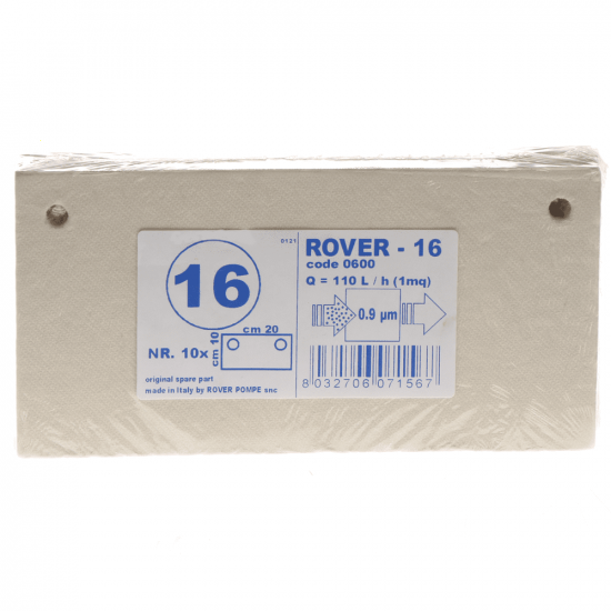 10 cartones filtrantes Rover para bomba con filtro Pulcino - tipo 16
