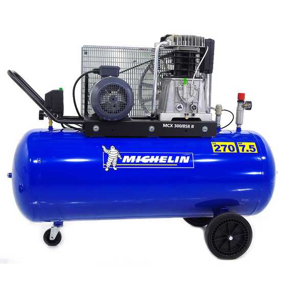 Michelin MCX 300 858 - Compresor de aire el&eacute;ctrico trif&aacute;sico de correa - Motor 7.5 HP - 270 L
