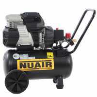 Nuair Sil Air 244/24 - Compresor de aire el&eacute;ctrico con ruedas - 1.5 HP - 24 l sin aceite - Silencioso