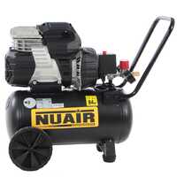 Nuair Sil Air 244/24 - Compresor de aire el&eacute;ctrico monof&aacute;sico silencioso, sin aceite - Motor 1.5 HP - 24 L