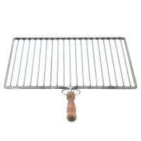 Parrilla de hierro forjado -  Hierro Natural -  Mangos de madera anti-quemaduras