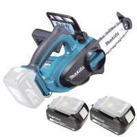 Makita DUC122RTE - Electrosierra de bater&iacute;a 2 x 18V 5Ah - Espada de 11.5 cm 