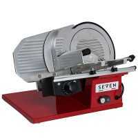 Seven Italy PS 250 PRO-Roja - Cortadora de fiambre -cuchilla 250 mm - afilador incluido - 180 W