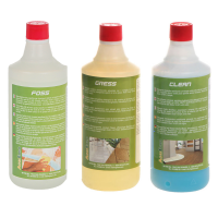 Set 3 detergentes professionales - espec&iacute;ficos para la limpieza de interiores y exteriores - 3 botellas de 1 L