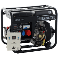 BlackStone OFB 8500-3 D-ES - Generador de corriente di&eacute;sel con AVR 6.3 kW - Continua 6 kW Trif&aacute;sica + ATS