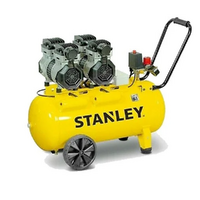 Stanley DST 300/8/50-2 - Compresor de aire el&eacute;ctrico monof&aacute;sico silencioso, sin aceite - Motor 2.6 HP - 50 L