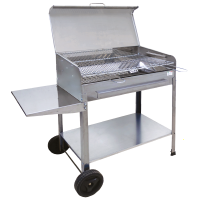 Seven Italy Achille Large - Barbacoa de carb&oacute;n de acero inox artesanal - 67,5x37cm