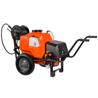 Carretilla fumigadora de bater&iacute;a Stocker 12V de 100 l art. 304 - con barra de riego y gancho de remolque