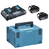 Cargador de bater&iacute;as Makita + 2 bater&iacute;as 18V 6Ah con malet&iacute;n