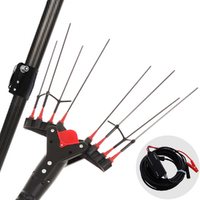 Castellari Vertigo Carbon C 12V - Vareador de aceitunas eléctrico de batería tipo automóvil con cable incluido - Pértiga telescópica en aluminio 190/240 cm