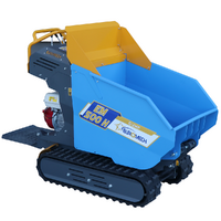 Carretilla de orugas con motor EuroMech EM500H-Dump - Caja dumper hidr&aacute;ulica de 500 kg