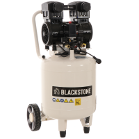 BlackStone V-SBC50-15 - Compresor de aire silencioso sin aceite - Motor 1.5 HP - 50 Litros - Vertical