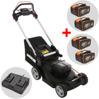 Worx Nitro WG749E - Cortac&eacute;sped autopropulsado de bater&iacute;a 2x20V/4Ah + gratis: 2x20V/4Ah - Corte de 46 cm