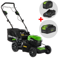 Greenworks GD48LM46SP - Cortac&eacute;sped autopropulsado de bater&iacute;a 48V 4Ah + bater&iacute;a 48V 2Ah gratis - 46 cm