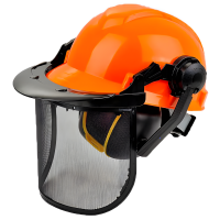 Casco de protecci&oacute;n profesional con visera y auricolares de protecci&oacute;n