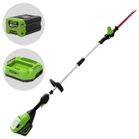 Greenworks G60PHT51 - Cortasetos de batería con pértiga 60V/2Ah - ¡Starter kit 60V 2Ah gratis!