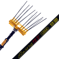 Vareador de aceitunas eléctrico de batería Lisam Swing - con 8 + 8 varillas en carbono - 220-300 cm - pértiga telescópica