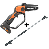 Worx WG324E - Podadora manual de bater&iacute;a 20 V 2 Ah + p&eacute;rtiga telesc&oacute;pica