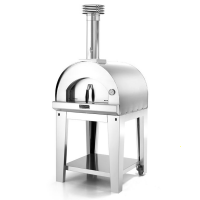 Fontana Margherita INOX - Horno de le&ntilde;a de exterior con carro