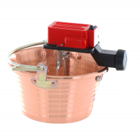 NuovaFac Cuoca Automatica - Caldero en cobre el&eacute;ctrico martillado para polenta base plana 4L - 5W