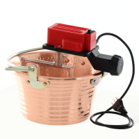 NuovaFac Cuoca Automatica - Caldero de inducci&oacute;n en cobre el&eacute;ctrico martillado para polenta base plana 4L - 5 W