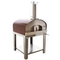 Seven Italy Ade Rosso - Horno de le&ntilde;a de exterior con carro