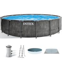 Intex Prisma Frame Greywood 26742NP - Piscina Redonda