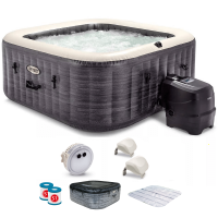 Intex Cuadrada Greystone Deluxe 28450NP - Piscina de hidromasaje spa