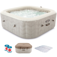 Intex Cuadrada Chevron Deluxe 28472EX - Piscina de hidromasaje spa