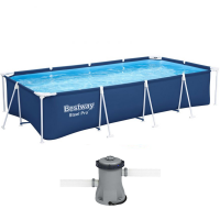 Bestway Steel Pro 56424 - 400x211x81 cm - Piscina desmontable + Bomba filtro 16 W