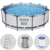 Bestway Steel Pro Max 56418 - &Oslash;366x100 cm - Piscina Redonda + Bomba filtro y escalera