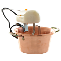 LAR polentamatic - Caldero el&eacute;ctrico de cobre martillado para polenta base plana 4.5L - 8W
