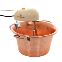 LAR polentamatic - Caldero de cobre el&eacute;ctrico martillado para polenta de base plana 6.5L - 8W