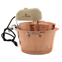 LAR polentamatic - Caldero de cobre el&eacute;ctrico martillado para polenta de inducci&oacute;n 6.5L - 8W