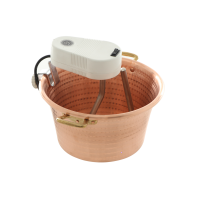Novital - Caldero de cobre el&eacute;ctrico  martillado para polenta de base plana 4,7L - 4W