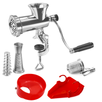 Tre Spade TC-8/3 USI INOX - Picadora de carne manual - N.8 + Kit accesorios