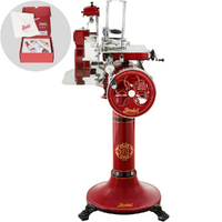 Berkel Tribute Roja - Cortadora de fiambre de volante con pedestal - Cuchilla de acero cromado de 300 mm