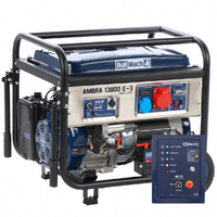 BullMach AMBRA 13800 E-3 - Generador el&eacute;ctrico de gasolina con ruedas y AVR 10 kW - Continua 9 kW Trif&aacute;sico + ATS