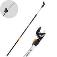 Fiskars UP86 - Cortarramas telesc&oacute;pico profesional - P&eacute;rtiga 240/400 cm + serrucho 45 cm - &Oslash; 32 m