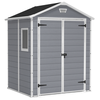 Keter Manor gris - Caseta de jard&iacute;n - Con ventana lateral - 185x152x226 cm