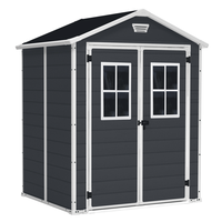 Keter Manor negra - Caseta de jardín - Con ventanas delanteras - 185x152x226 cm